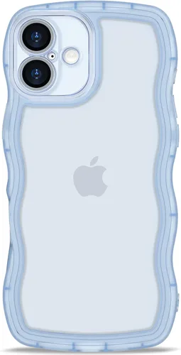 Vista 87 de Anuck Funda para iPhone 13 Pro con borde ondulado, diseño trasero transparente, agarre antideslizante, forma de marco rizado ondulado, a prueba