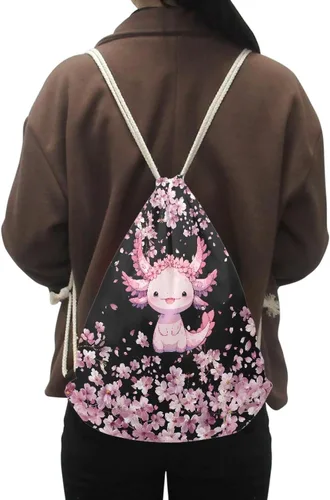 Vista 2 de AFPANQZ Mochila con cordón de diseño de animales geniales, mochila casual para viajes, deportes, bolsa de cincha para hombres, mujeres, niños