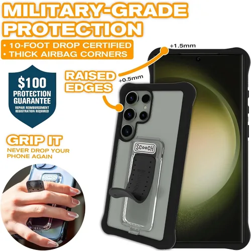 Vista 25 de Scooch Wingman - Funda con función atril para Samsung Galaxy S9 [protección contra caídas de 10 pies] [soporte bidireccional] funda protectora a