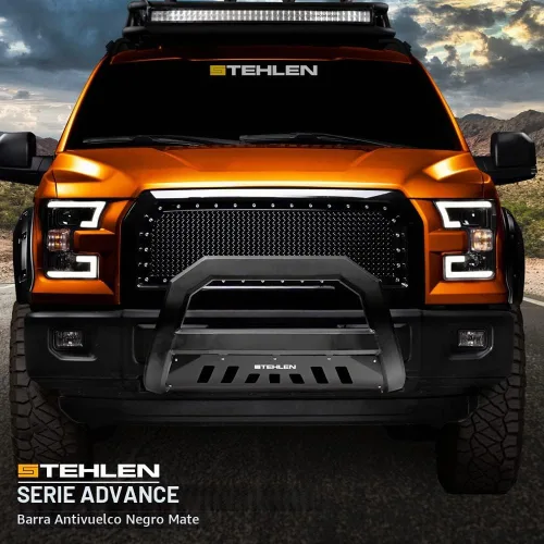 Vista 2 de Stehlen 714937183131 Compatible con Chevy GMC C10 C/K Pickup/Silverado Sierra Advance Series Bull Bar 1988-2000, color negro mate
