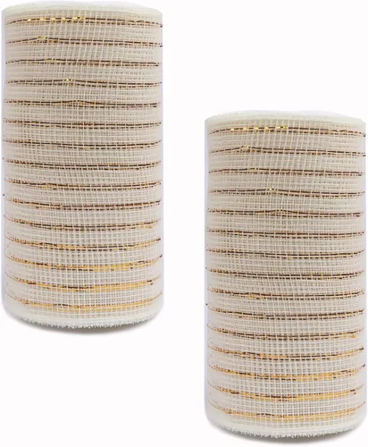Vista 11 de YYCRAFT Paquete de 2 cintas de malla de polímero metálico de 6 pulgadas (total 20 yardas, verde manzana)