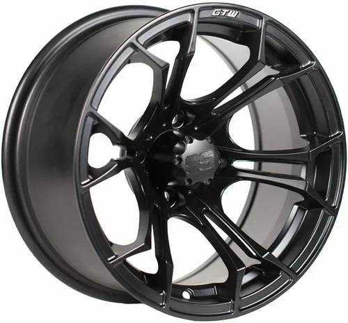 Vista 11 de GTW Spyder - Rueda de aluminio para carrito de golf de 12 pulgadas 12x7 4-4 pernos desplazamiento de 3:4 (azul/negro)