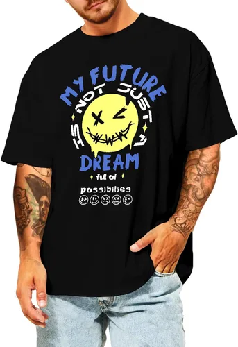 Vista 3 de JMIERR Paquete de 3 camisetas de algodón Hipster Hip Hop de cuello redondo para hombre