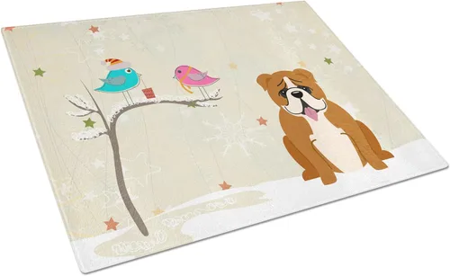 Vista 76 de Caroline's Treasures BB2513LCB - Tabla de cortar de vidrio con texto en inglés "Christmas Presents between Friends" Airedale Terrier - Tabla