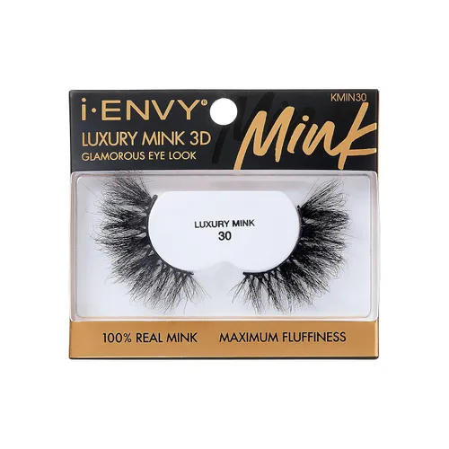 Vista 17 de i-ENVY Pestañas postizas de lujo de la colección de visón, pestañas 100% de visón real, aspecto glamoroso, pestañas de máxima esponjosidad 3D ángulo