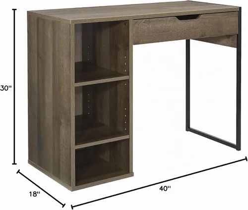 Vista 9 de OSP Home Furnishings Ravel - Escritorio de 40 pulgadas de ancho, roble gris