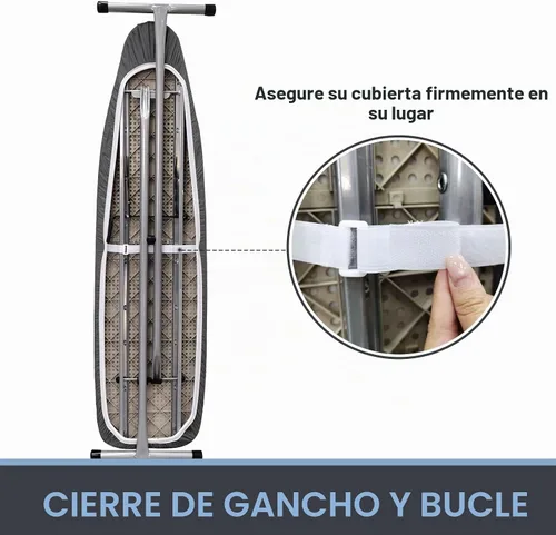 Vista 7 de VividPaw Funda y almohadilla para tabla de planchar, tamaño estándar 15"x54", acolchado grueso, borde elástico, revestimiento de silicona