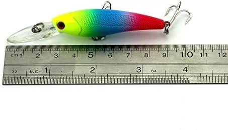 Vista 7 de 8 piezas de buceo profundo Minnow pesca señuelos Crankbaits Kit para lubina y trucha aparejos de pesca 9cm/3.54"/0.29 oz
