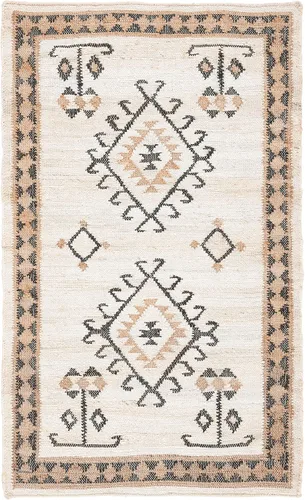 Vista 15 de SAFAVIEH Kilim Collection - Alfombra decorativa de 2 x 3 pies, color negro y marfil, yute de tejido plano hecho a mano, ideal para zonas de alto