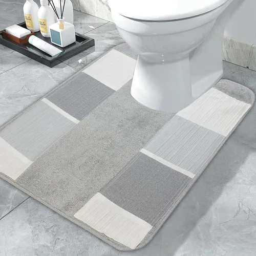 Vista 2 de Popular Bath Modern LINE, alfombra de contorno, gris
