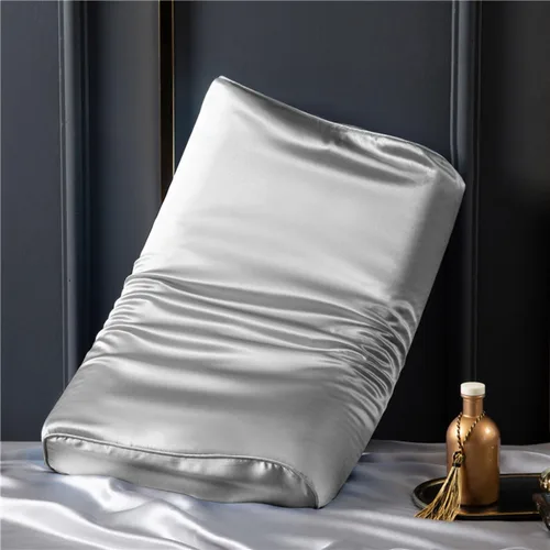 Vista 13 de Funda de almohada de seda para almohada de cuello de espuma viscoelástica, funda de almohada de seda de morera pura para almohada cervical de Beige
