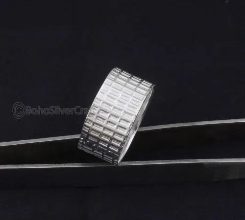 Vista 3 de 925 Silver Ring, Handmade Spinner Ring, Fidget Spinner Ring Women, Anxiety Band Ring, Wide Band Spinner Ring, Meditation Silver Ring, Unique Ring