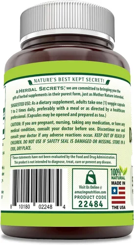 Vista 3 de Herbal Secrets Suplemento de raíz de diente de león 520 mg 120 cápsulas vegetales Sin gluten Fabricado en Estados Unidos