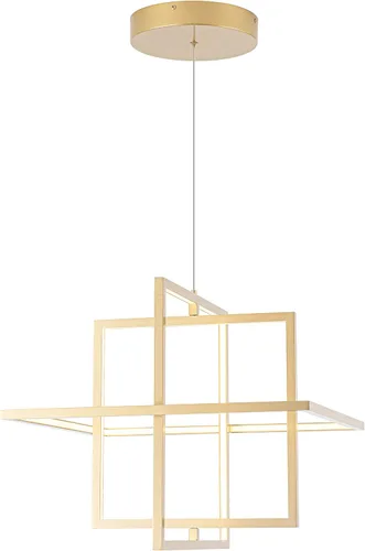 Vista 8 de Lámpara de araña LED moderna cuadrada, color negro, 65 W