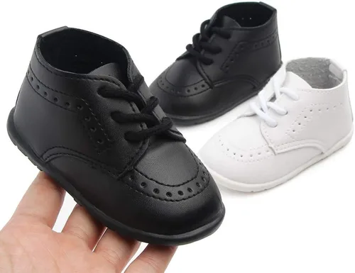 Vista 4 de Zapatos Oxford de piel sintética para niños y niñas, adecuados para gatear, vestido de boda, fiestas de cumpleaños y cualquier ocasión