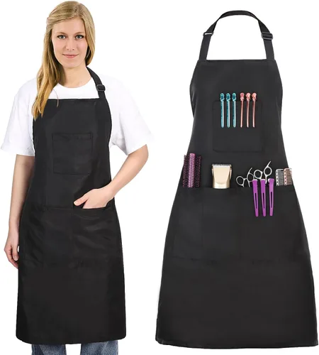 Vista 10 de Noverlife Hair Stylist Apron with 4 Pockets, Hair Resistant 34 Inch Long Hairdresser Aprons w/Adjustable Strap for Salon