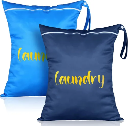 Vista 27 de Shappy 2 piezas de gran bolsa de lavandería de viaje, lavable, impermeable, húmeda y seca, gran bolsa de ropa sucia para baño, entrenamiento