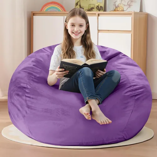 Vista 60 de Homguava - Sillón puff de 3 pies Sillón estilo puff grande de 3 pulgadas con relleno de espuma viscoelástica, sofá suave con funda de terciopelo