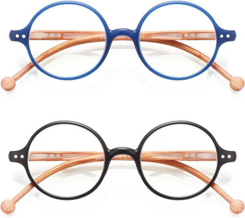 Vista 16 de Gafas de Lectura Redondas para Mujeres y Hombres con Bloqueo de Luz Azul, Lectores Circulares Unisex Ultraligeros, Gafas de Lectura sin Prescripción
