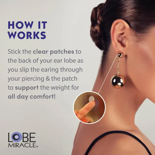 Vista 4 de Lobe Miracle - Parches transparentes de soporte para pendientes