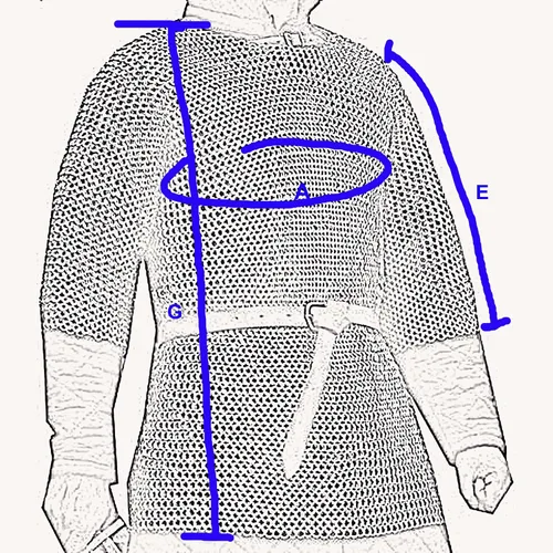 Vista 5 de THE MEDIEVALS 0.354in ID MS - Camisa de media manga con remaches planos Haubergeon Chain Mail Armor