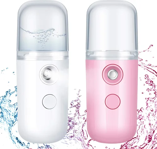 Vista 9 de Honoson 2 Nano Vaporizador Facial Portátil Nano Mister para Extensiones de Pestañas Recargable por USB 1 oz Aparato de Cuidado de la Piel Mano