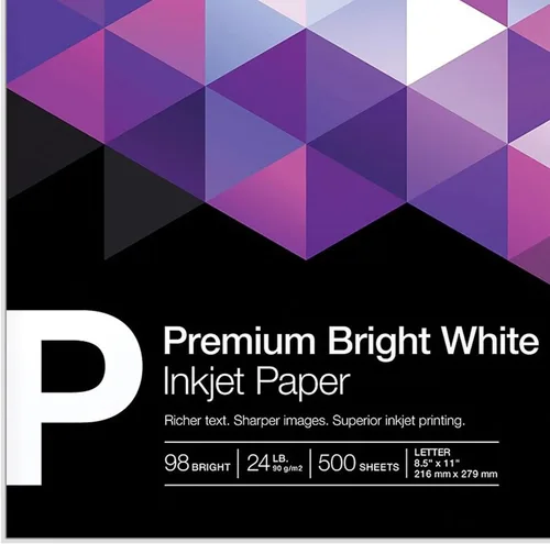 Vista 5 de Papel para Inyección de Tinta Staples – 8.5" x 11" Multiusos, 24 lbs, 98Bright, 5 Resmas/Cartón Papel blanco multiusos para impresión nítida por
