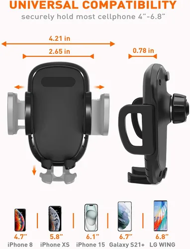 Vista 2 de Savadicar Soporte de teléfono para tablero compatible con Ford Bronco SUV 2021-2025 (no para Sport), soporte ajustable para teléfono celular
