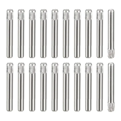 Vista 17 de uxcell Pasadores de acero inoxidable 304 de 0.05 x 0.236 pulgadas, 20 pines de cabeza moleteada con extremo biselado plano, clavijas de madera