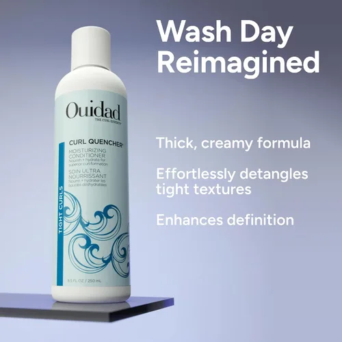 Vista 6 de Ouidad Curl Quencher Acondicionador Hidratante, Acondicionador Capilar Definidor de Rizos para Rizos Suaves, Nutridos e Hidratados, Ayuda a Reparar