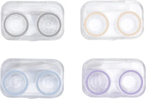 Vista 7 de 4 fundas para lentes de contacto, colorido soporte para lentes de contacto, kit de almacenamiento portátil para exteriores para viajes y hogar, claro