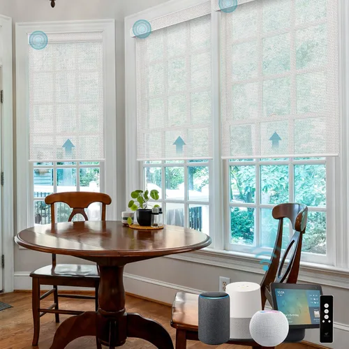 Vista 27 de SmartWings Persianas motorizadas con 5% de apertura, funcionan con Homekit Z-Wave Alexa SmartThings Google, persianas inteligentes con filtro de luz