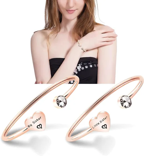 Vista 5 de PLITI Big Sis Little Sis Gifts - Pulseras para 2 pulseras de amistad