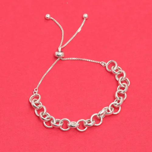 Vista 3 de Charmsy - Pulsera bolo ajustable de plata de ley 925 para mujeres adolescentes