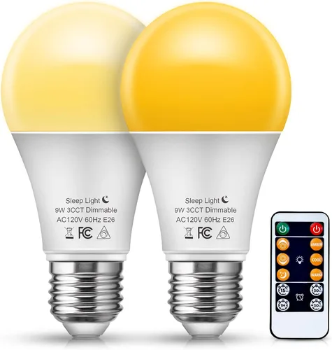 Vista 10 de JandCase - Bombillas ámbar para sueño saludable, bombillas cálidas, bloque de luz azul