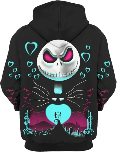 Vista 2 de Sudadera con capucha 3D de moda para cosplay, suéter para hombre y mujer, Negro 01