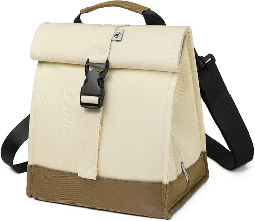 Vista 19 de Sunny Bird - Lonchera reutilizable para adultos, para hombres, mujeres, adolescentes, niños, lonchera grande aislada, bolsa de almuerzo para la Negro