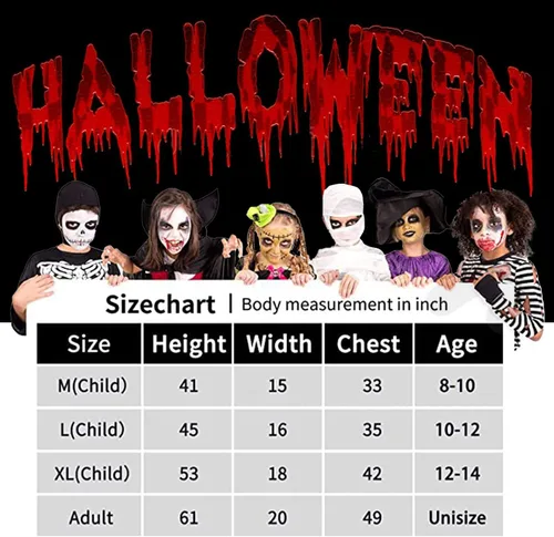 Vista 6 de Disfraz unisex de segador de ojos brillantes para disfraz espeluznante de Halloween