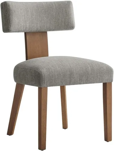 Vista 4 de Modway Nalani - Juego de 2 sillas de comedor sin brazos en tejido jaspeado, color marrón oscuro, sillas auxiliares contemporáneas con patas
