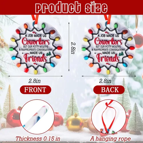Vista 4 de Adornos de Navidad Regalos Compañeros de Trabajo Regalos para Ella Él Divertidos Adornos de Navidad para Mujeres Hombres Regalo de Agradecimiento