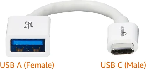 Vista 2 de Amazon Basics Convertidor de cable adaptador USB-C a USB-A 3.1 Gen1 hembra, 5 Gbps de alta velocidad, certificado USB-IF, para portátiles, tabletas