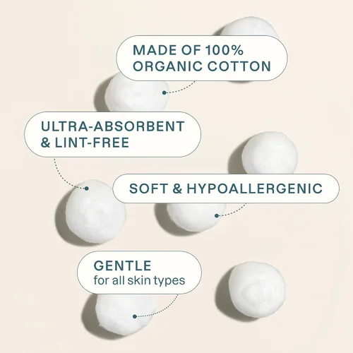 Vista 4 de Cliganic Bolas de algodón orgánico súper jumbo (100 unidades), hipoalergénicas, absorbentes, de tamaño grande, 100% puro (el embalaje puede variar)