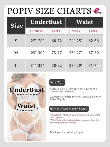 Vista 4 de popiv Conjunto de lencería floral para mujer, brasier y calzón con liguero de encaje