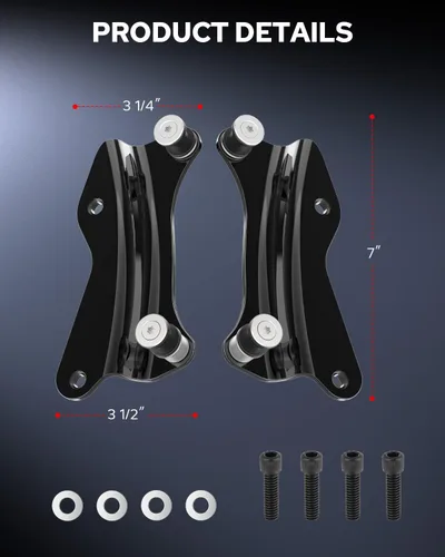 Vista 7 de Benlari Kit de hardware de acoplamiento de 4 puntos en negro brillante 2014-2024 Compatible con Harley Davidson Touring Street Glide Road Glide