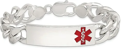 Vista 3 de 925 Sterling Silver Medical Alert Curb Link Id Bracelet 75 Inch Fine Jewelry For Women Gifts For Her