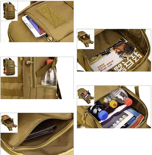 Vista 6 de CREATOR Mini mochila táctica militar MOLLE mochila mochila estudiante escuela viajes camping bolsa