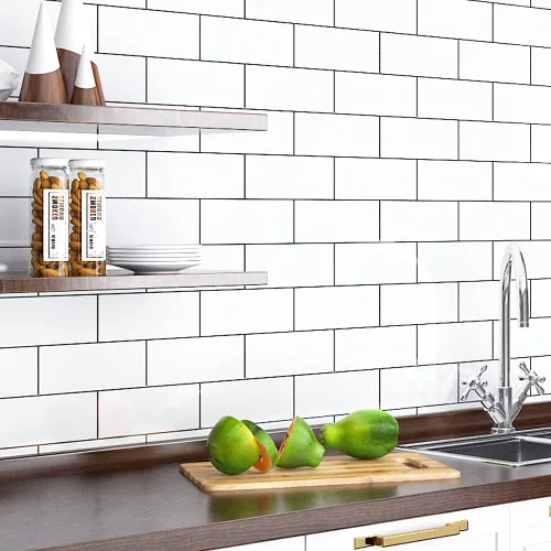 Vista 3 de ReWallpaper Papel tapiz de cocina para despegar y pegar, papel tapiz para pared de cocina, baño, impermeable, azulejos de metro, papel de contacto