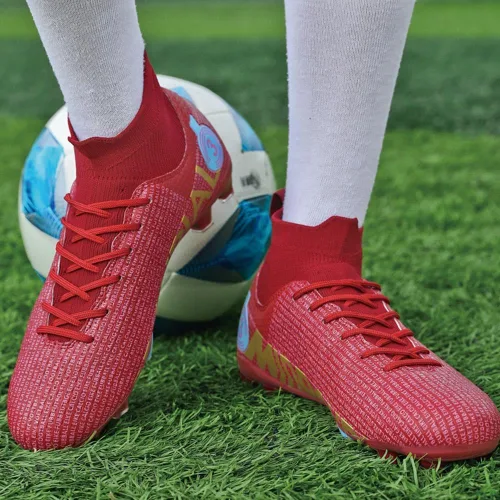 Vista 5 de AOSENSS Zapatos deportivos de fútbol para hombre, botas de fútbol para mujer, antideslizantes, transpirables, para interiores y exteriores