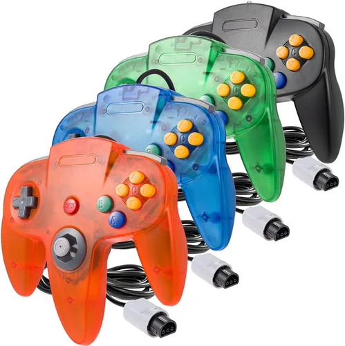 Vista 9 de miadore Controlador clásico N64, Retro N64 64-bit Remote Gamepad Joystick para consola N64 sistema de videojuegos (negro)