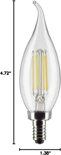 Vista 9 de Satco 6Pk 5.5w CA10 LED 2700K Candelabro Base regulable - 60w equiv